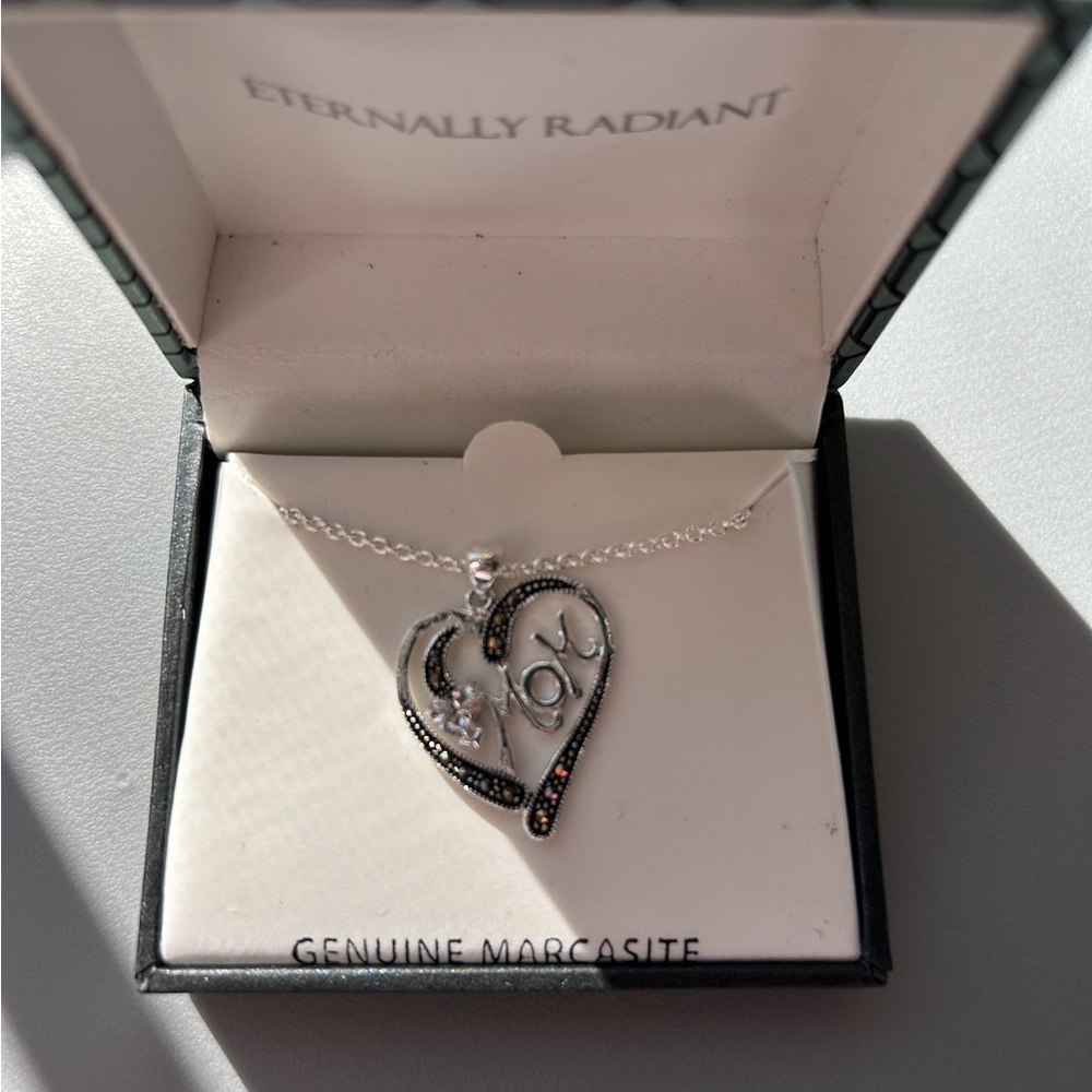 Eternally Radiant Silver Heart Necklace